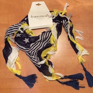 HOST PICK 🌟NWT🌟 Francesca’s Starprint Bandana w/Stars & Tassel Fringe